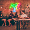 Female Silhouette in Cocktail glass neon wall art