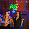 Female Silhouette in Cocktail glass neon wall art