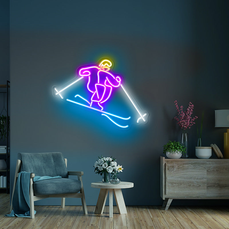 Downhill Skier Neon Light Signs