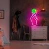 Finger heart neon wall art