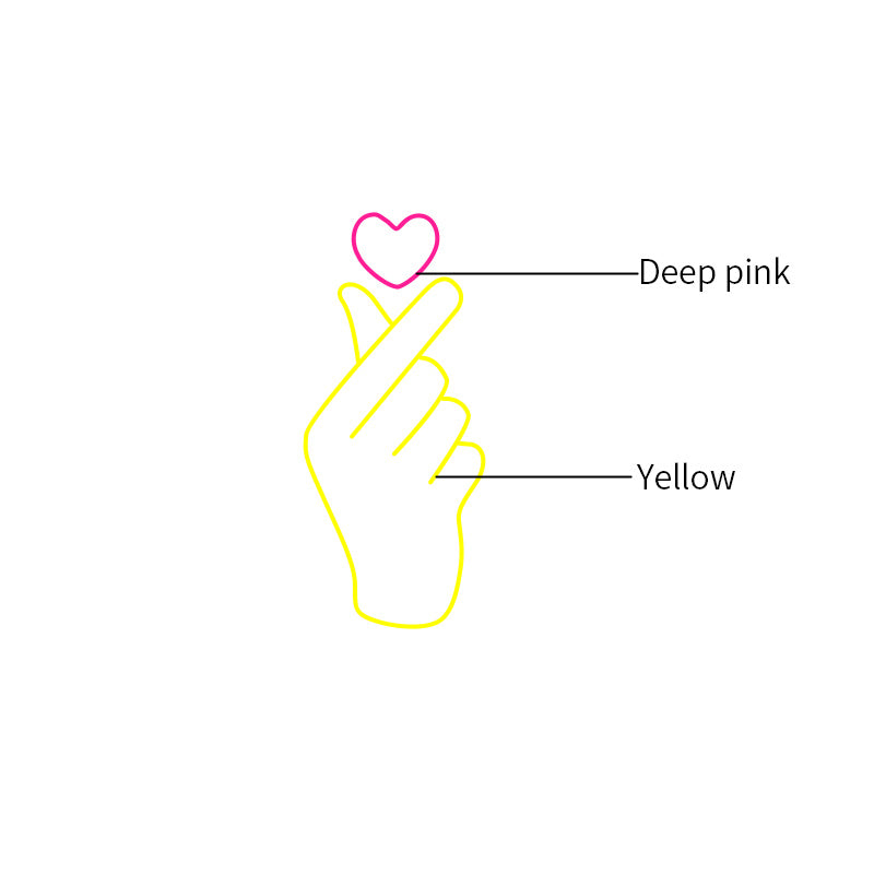 Finger heart neon wall art