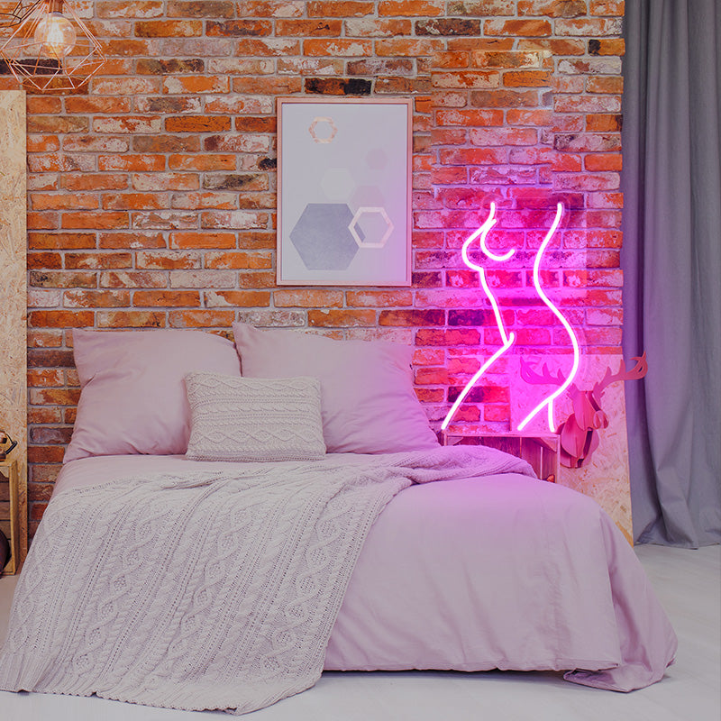 Woman’s Body Glowing Neon Sign