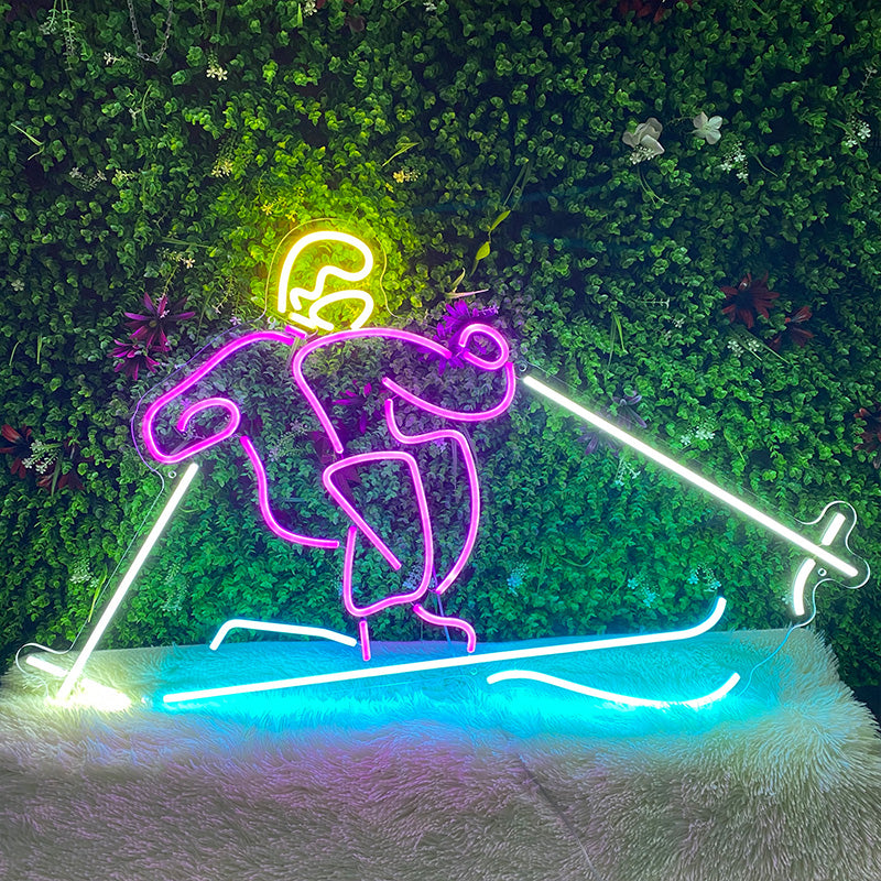 Downhill Skier Neon Light Signs