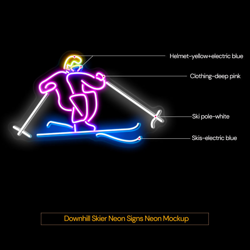 Downhill Skier Neon Light Signs