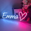 Custom first name & heart neon wall art