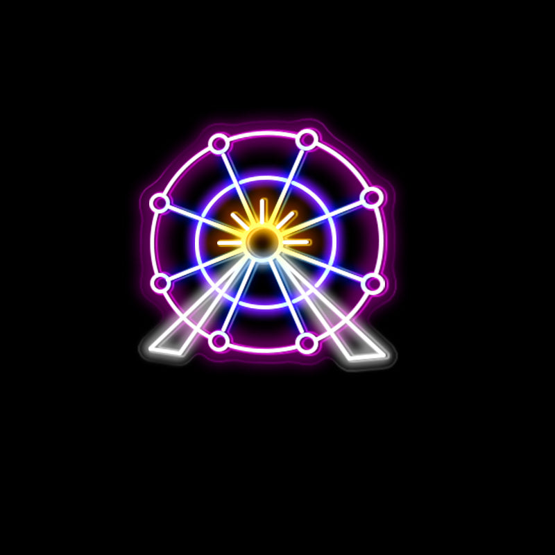 Colourful Ferris Wheel Neon Sign