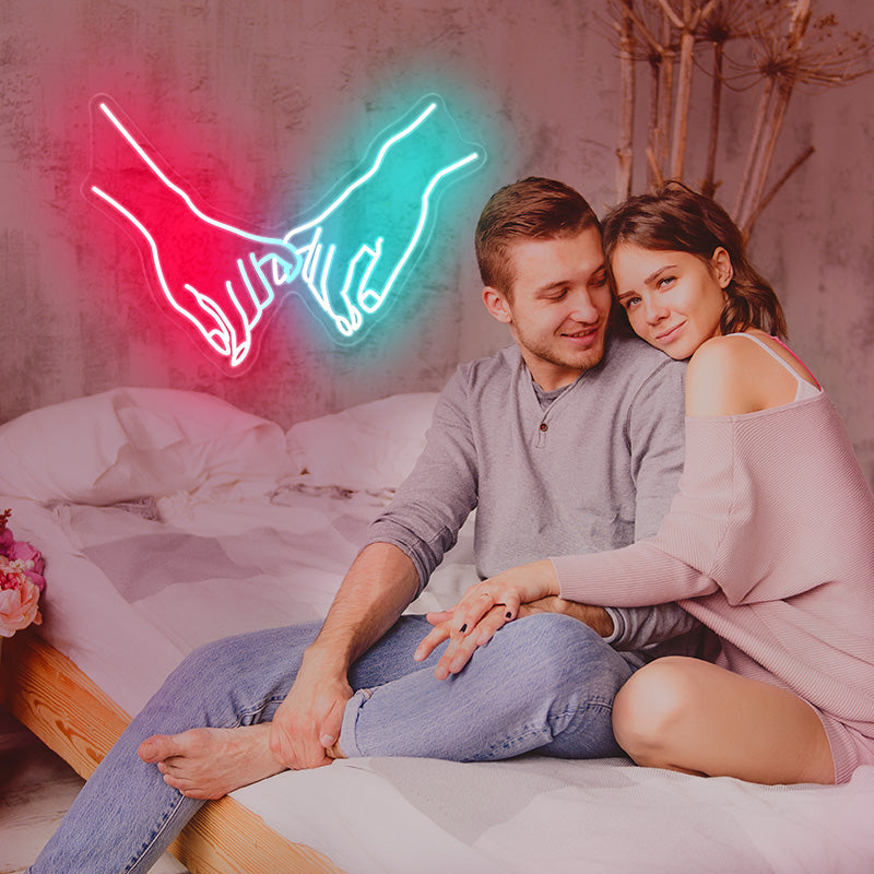 Hand in hand neon signs