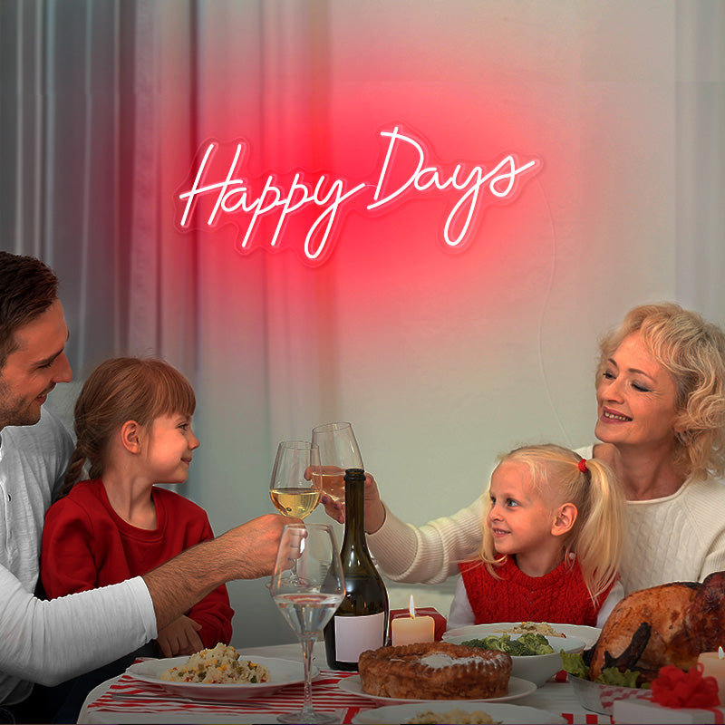 Happy Days party neon art