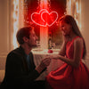Double Love Heart Neon Signs