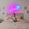 Name with Diamond Neon Sign