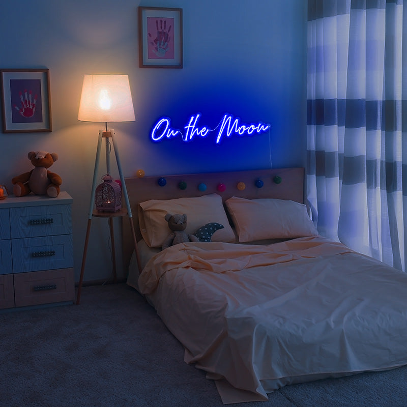 On the moon led neon sign