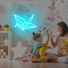 Neon Origami Crane