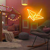 Neon Origami Crane