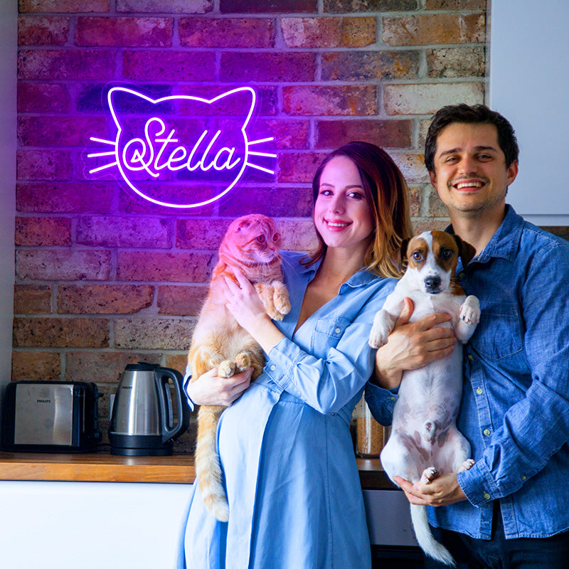 Customisable Cat Name Neon Sign