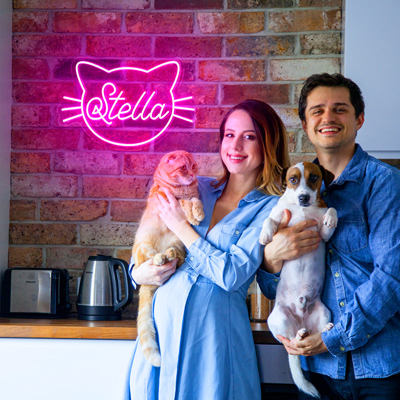 Customisable Cat Name Neon Sign