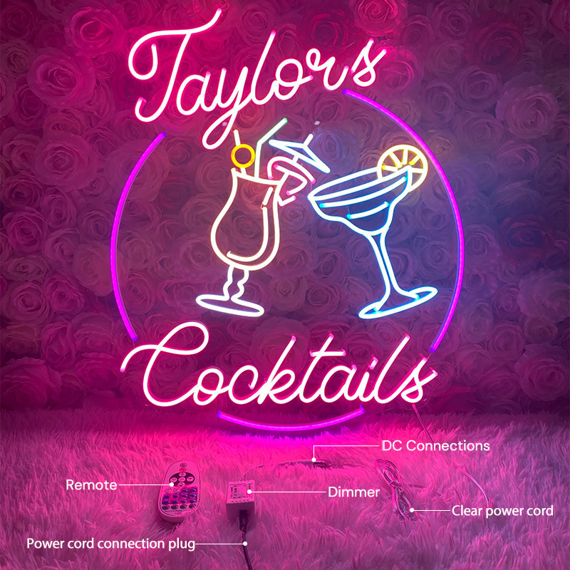 Custom first name cocktail bar sign
