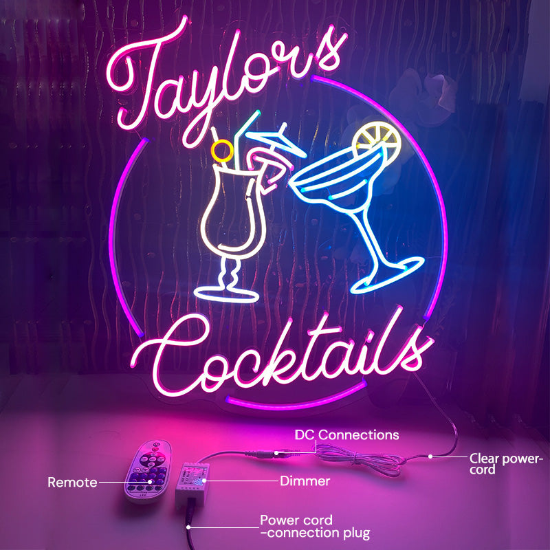 Custom first name cocktail bar sign