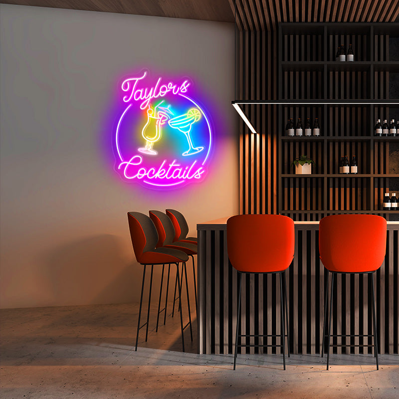 Custom first name cocktail bar sign