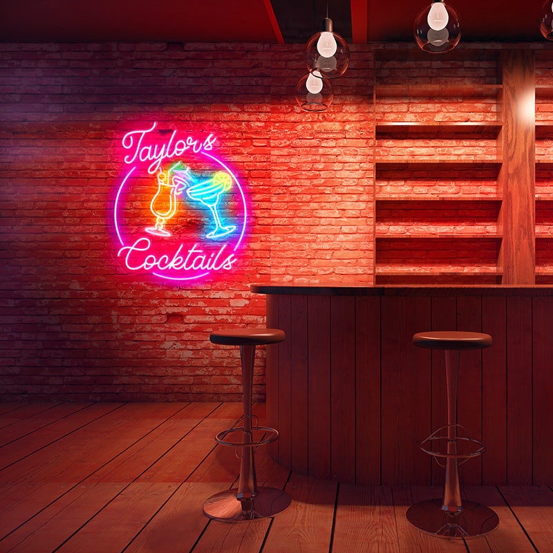 Custom first name cocktail bar sign