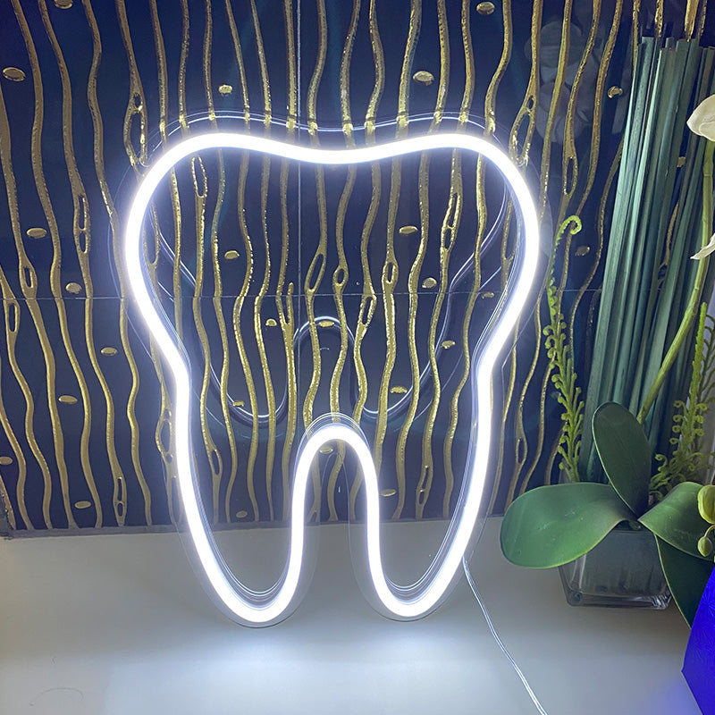 White teeth neon sign UK
