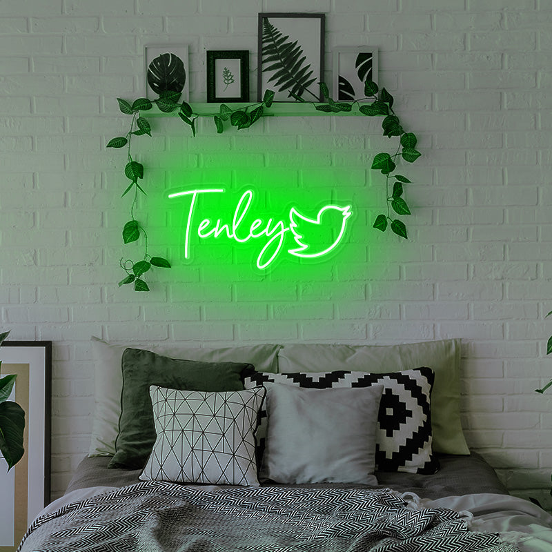 Custom name with bird neon sign