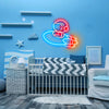 Flying Astronaut in Rocket LED neon sign