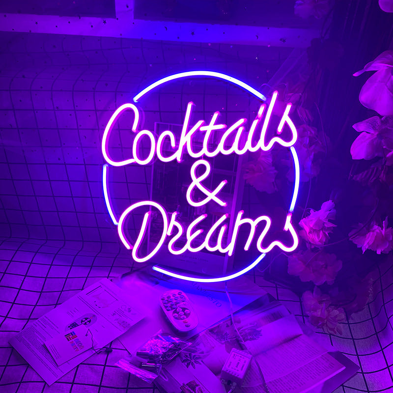 Cocktails and Dreams LED Neon Sign