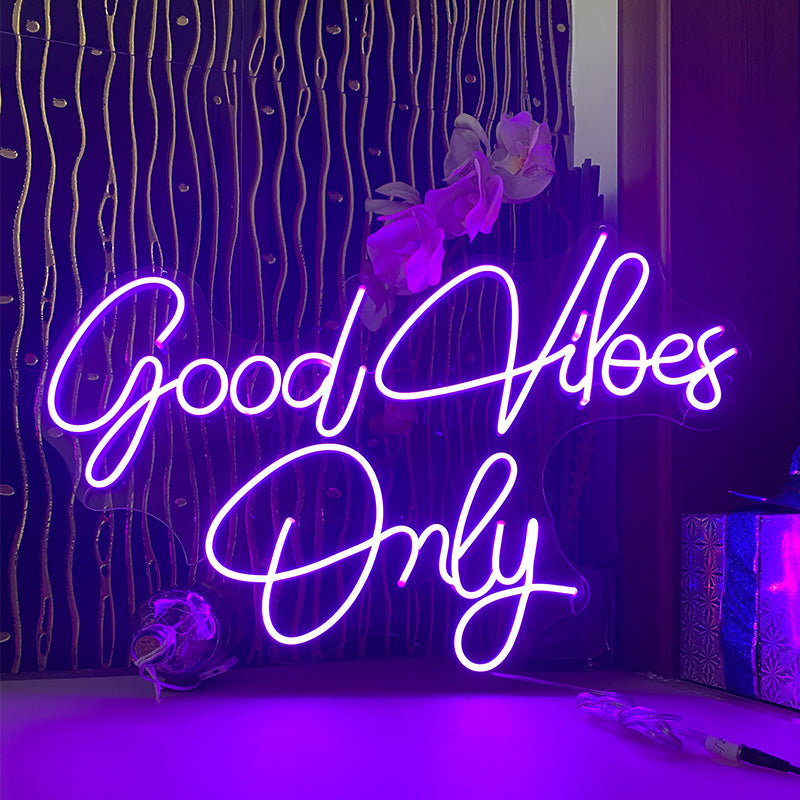 Personalised Good Vibes Only Neon Sign
