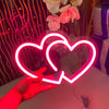 Double Love Heart Neon Signs