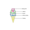 Rainbow ice cream cone with heart neon sign