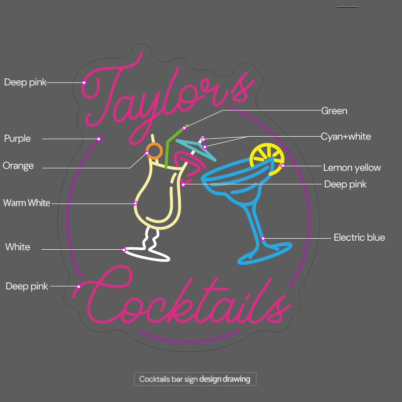 Custom first name cocktail bar sign