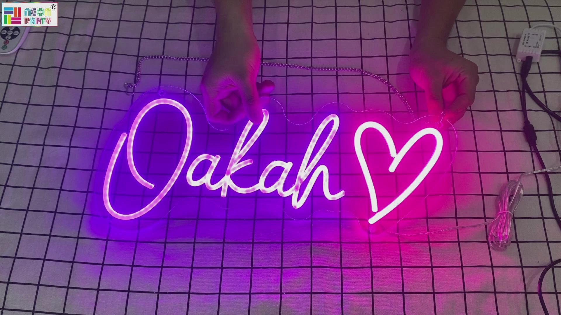 Custom first name & heart neon wall art