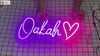 Custom first name & heart neon wall art
