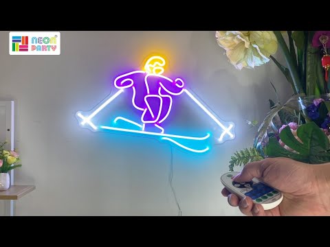 Downhill Skier Neon Light Signs