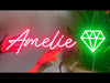 Name with Diamond Neon Sign