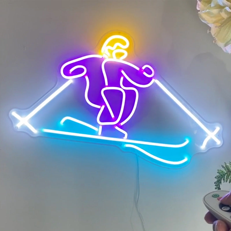 Downhill Skier Neon Light Signs