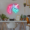 Colourful unicorn neon art