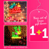 Merry Xmas tree&Cute Reindeer neon light gift box