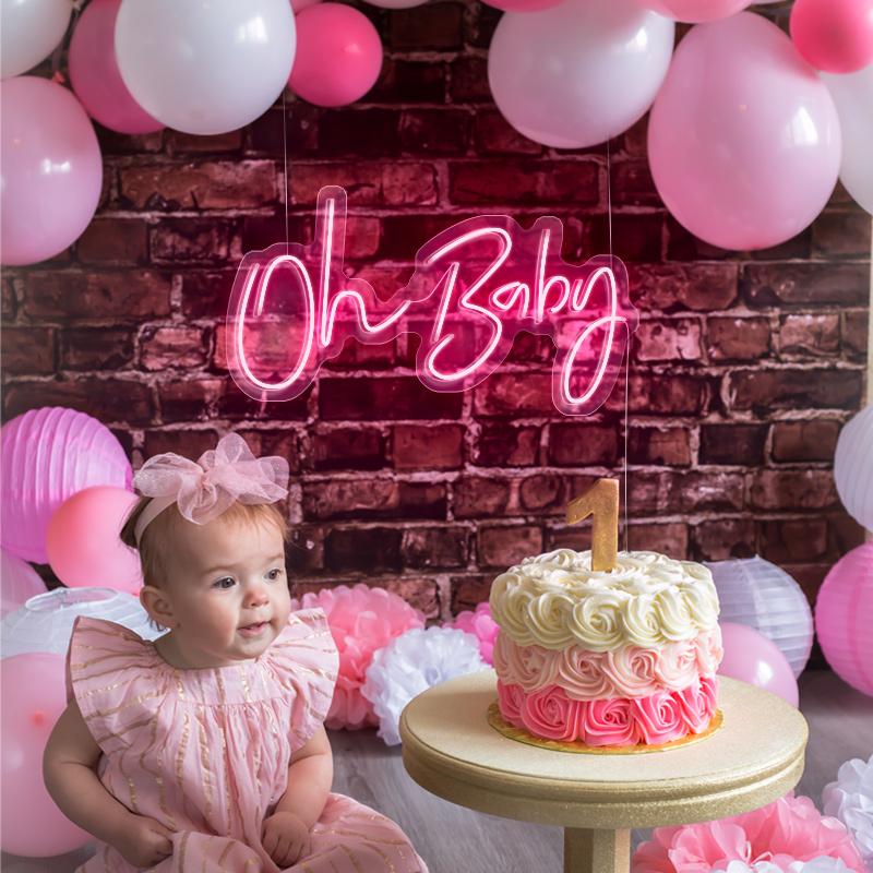 Oh Baby neon wall sign cheap kids - neonpartys.co.uk