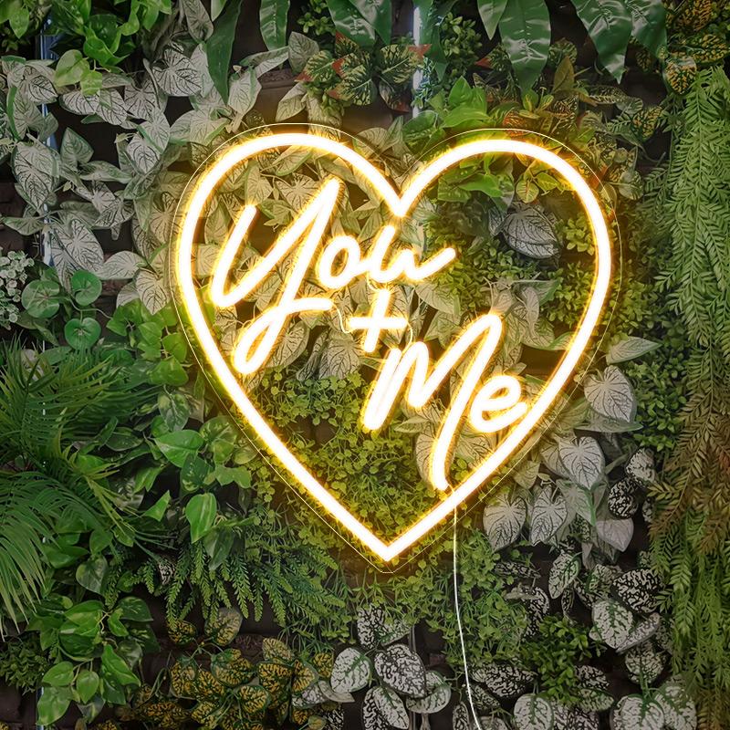 Heart (You + Me) wedding signs - neonpartys.co.uk