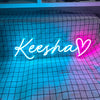 Custom first name & heart neon wall art