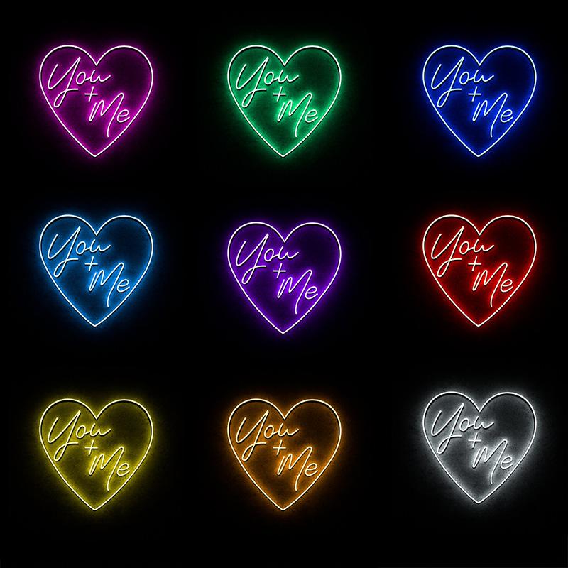 Heart (You + Me) wedding signs - neonpartys.co.uk