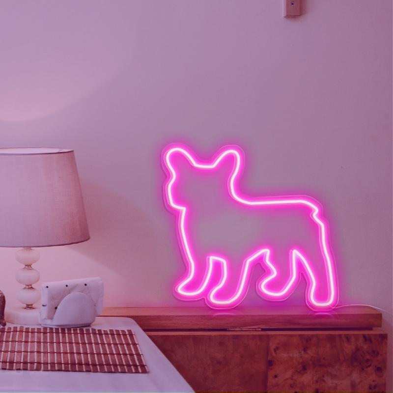 French Bulldog LED lamps - neonpartys.co.uk