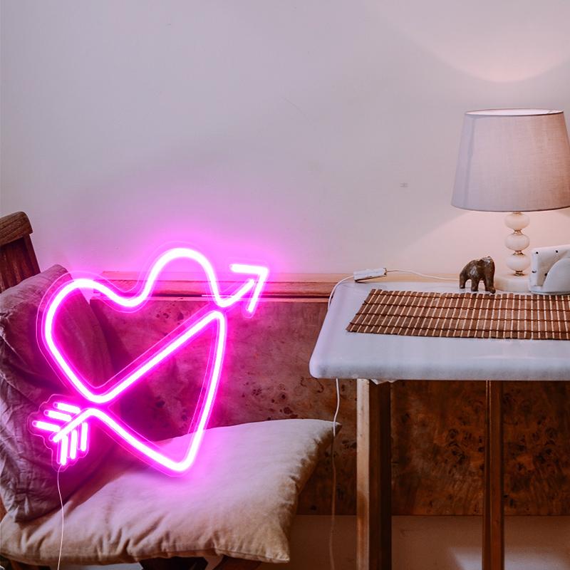 Heart neon light for lover - neonpartys.co.uk