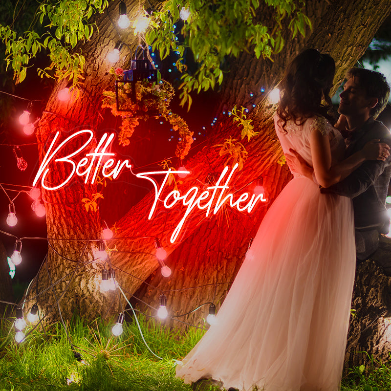 Better Together neon wedding sign
