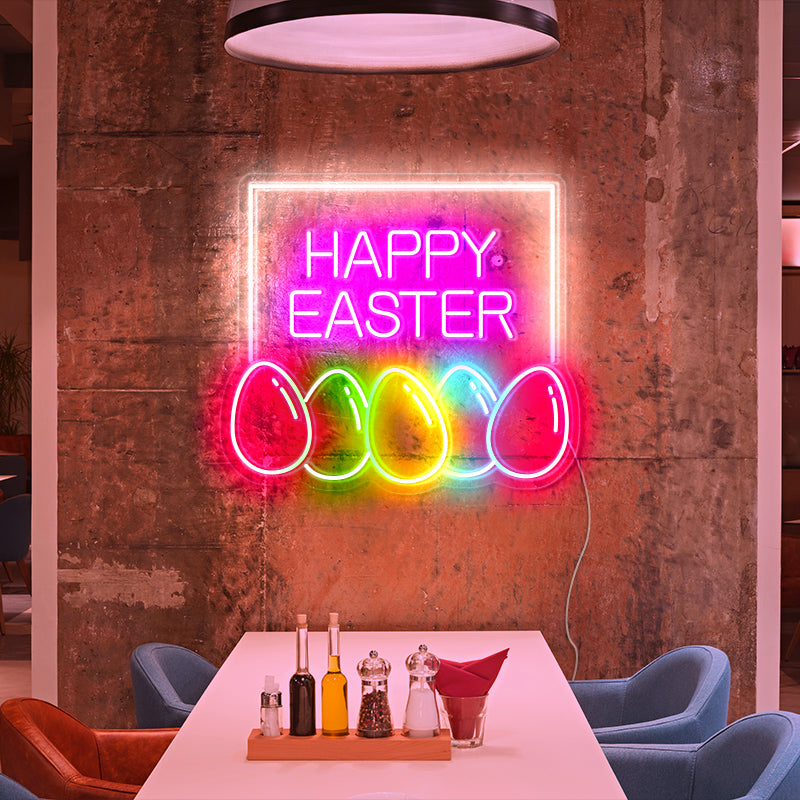 Happy Easter& eggs neon sign