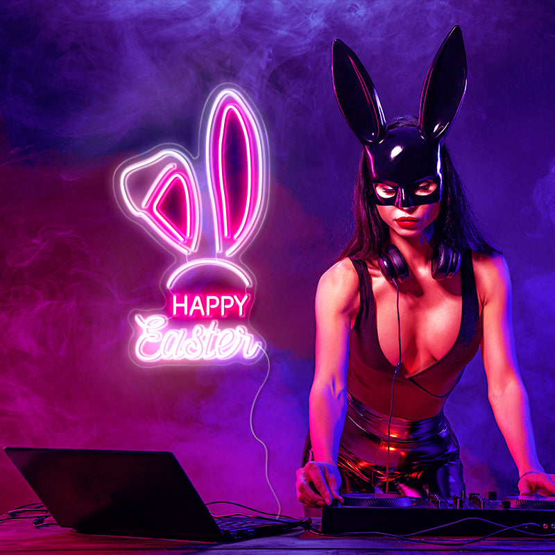 Rabbit &Happy Easter Neon