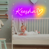 Custom first name & heart neon wall art