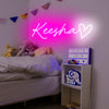 Custom first name & heart neon wall art