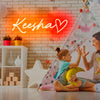 Custom first name & heart neon wall art
